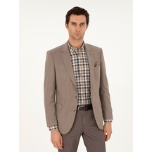 Cacharel Camel Slim Fit Yün Karışımlı Ceket Kahverengi