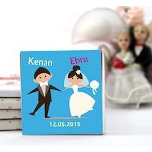 Dark Brown Nikah Çikolatası Kişiselleştirilebilir El Yapımı Madlen Çikolata NKK27 72 Adet