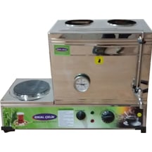 İdeal Çelik Elektrikli Çay Ocağı 2 Demlikli 40'lık