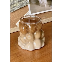 Tilbe Home Boncuklu Pipetli Cam Bardak Üzüm Tanesi Şeklinde Meşrubat Bardağı Seti 2'li 350 ML