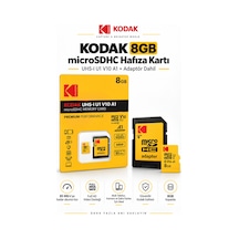 8gb Microsdhc Hafıza Kartı Uhs-ı U1 V10 A1 85 Mb/s Full Hd Destekli Sd Adaptörlü