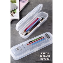 Şeffaf Saklama Kutusu Çok Amaçlı Kalemlik Plastik Turuncu Diğer