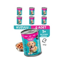 Hobi Hobidog Kuzu Etli Yetişkin Köpek Konservesi 400 Gr X 6 Adet Tam Ve Dengeli Yaş Mama