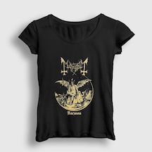 Presmono Kadın Daemon Mayhem T-shirt Siyah