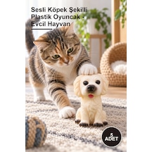 5 Adet Sesli Köpek Şekilli Plastik Oyuncak - Evcil Hayvan