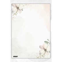 A5 Çiçek Bloknot Çizgisiz Defter - 50 Yaprak - Memopad - Notepad - Not Defteri - Not Kağıdı - 1720 Çok Renkli