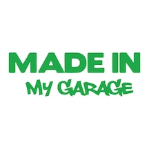 Made In My Garage Araba Stickeri 17x17 Cm Yeşil
