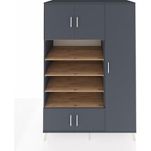 Kronos Dolap 11 Raflı 5 Kapaklı 132x59x195 Antrasit-antrasit/çam Antrasıt/atlas Çam - Antrasıt