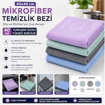 Muggio 40x40 Mikrofiber Oto Ve Mutfak Genel Temizlik Bezi 40gr İz Tüy Bırakmaz Çok Amaçlı Bez 1 Adet Çok Renkli