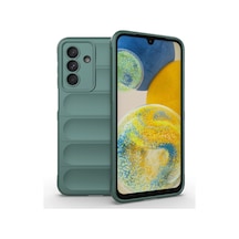 Samsung Uyumlu Galaxy A56 Kılıf Esnek Tpu Oyuklu Arka Yüzey Tasarımlı Zore Etnik Silikon Kapak Koyu Yeşil