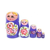 Mobgift 5’Li Matruşka Bebek Ahşap
