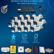 13 Kameralı Set - Gece Renkli Gösteren Hareket Algılayan 5 Mp Sony Lensli 1080p Full Hd Güvenlik Kamerası Seti 3404w
