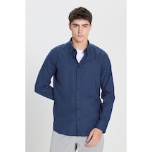 Erkek Lacı %100 Pamuk Slim Fit Dar Kesim Düğmeli Yaka Flanel Gömlek Lacı