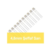 4.8Mm Şeffaf Sarı Mantar Led (10 Adet)