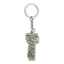 Göbeklitepe T Sütunu Figürlü Anahtarlık Atiye İlhamlı Gümüş Renk Spiritüel Unisex Aksesuar