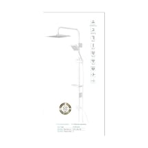 İsaoğlu Yapı Duş Sistemi Beyaz Duş Seti Batarya Dahil Komple Set Tepe Yağmurlama Duş Sistemi Beyaz