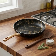 Papilla Desert Maxi Tava Siyah Gold Desenli Şık Tasarımlı Geniş Pişirme Tavası 26 Cm - 28 Cm Ölçü Seçenekleri Diğer