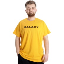 Mode Xl Büyük Beden Erkek T-shirt Galaxy 23125 Hardal 001