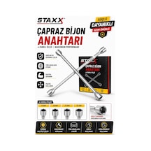 Staxx Bjn1723 Çapraz Bijon Anahtarı 17-19-21-23 Mm Ağır Hizmet Tipi Lastik Sökme Takma Anahtarı