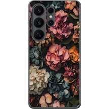 Samsung Galaxy S26 Ultra Uyumlu Koyu Çiçekler Baskılı Silikon Kılıf Renkli
