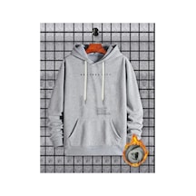 Medinenur Newyorkcıty Baskılı 2 İplik İçi Pamuklu Sweatshirt Gri