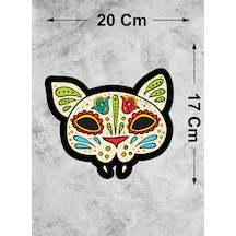 Desenli Kedi Sticker - Araba Oto Motosiklet Karavan Laptop Cam Sticker - 00285 20x17 Cm