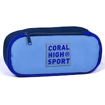 Coral High Sport Derin Mavi Lacivert İç Bölmeli Oval Kalem Çantas