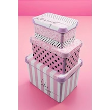 Style Box Ladys Secret Desenli 3 Parça Dekoratif Saklama Kutusu Seti Çok Renkli