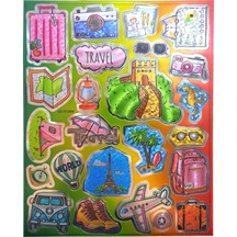 Metalik Sticker Stiker Defter Planlayıcı Etiket Qs004 -25x20 Cm- Tatil Paris