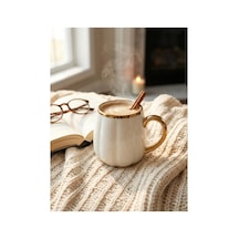 Fine Porselen Balkabağı Tasarım Altın Yaldızlı Kupa - 320 Ml Lüks Kahve Ve Çay Kupası Beyaz - 844924898 Beyaz