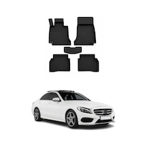Mercedes C Series W205 2015-2021 Uyumlu 4d Havuzlu Paspas Kauçuk Siyah 5 Parça