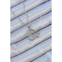 Dodes Dodes 316l Çelik Zincir Gümüş Renk Zirkon Taşlı Yüzüklü Kalp Kolye Tg27bko9146 Çok Renkli