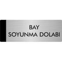 Metal Yönlendirme Levhası, Departman Kapı Isimliği Bay Soyunma Dolabı 5x20 Cm Gümüş Renk