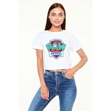 Adrift Ko Buta Paw Patrol Beyaz Croptop Tişört Ct6430 Beyaz