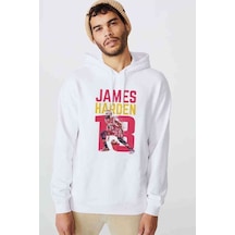 James Harden Basketbolcu Sporcu Baskılı Beyaz Erkek Örme Sweat (531028815)