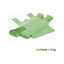 Arma Yeşil Market Poşeti Torbası  Hışır Atlet Poşet  Büyük Boy  30 x 60 CM  5 KG