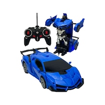 Uzaktan Kumandalı Robota Dönüşen Araba Ferrari - Mavi
