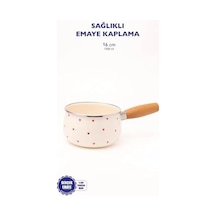 Cupid Ahşap Saplı Kalp Desenli Emaye Sos Tavası 16cm 1,3 Litre İndüksiyon Dahil Tüm Ocaklara Uygun 12v