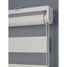 Ithal Bambu Ekru Bambu Stor Zebra Perde Eteği Düz Alüminyum Kasa Metal Ayak