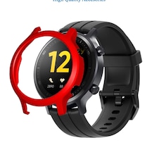 Oppo Realme Watch S Önü Açık Tasarım Rubber Kılıf - Kırmızı