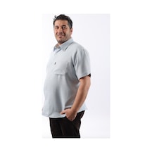 Tousus Kısa Kol Mint Yeşili-beyaz Petek Desenli Pamuklu Erkek Gömlek Kk-8053-tss
