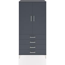 Hyperion Dolap Tek Raflı 4 Çekmeceli Tek Askılı 88x44x182 Antrasit-antrasit Antrasit