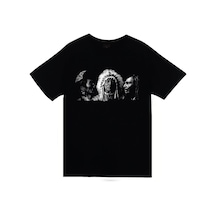Unisex Siyah Kızılderili Baskılı Tshirt SIYAH