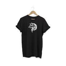 Kurt Baskılı Siyah T-shirt Siyah