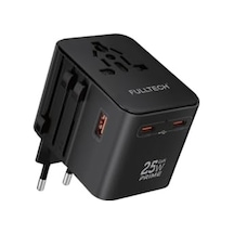 Universal Seyahat Adaptörü, 25w Gan Hızlı Şarj, 2x Usb-c + 1x Usb-a, Universal Travel Adapter, Priz Dönüştürücü, 200+ Ülke , Çoklu Cihaz Şarj, Kompakt Tasarım