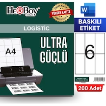 Herboy Hb-1106 148,5 X 70 Mm A4 Baskılı Laser Etiket 200 Adet