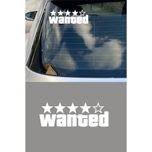 Wanted Aranıyor Oto Sticker Araba Etiket Beyaz Renk 20cm