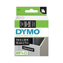 Dymo 45021 S0720610 D1 Siyah/Beyaz Yedek Şerit 12 MM X 7 M