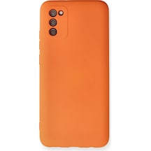 Newface Samsung Uyumlu Galaxy A03s Kılıf Nano İçi Kadife Silikon - Turuncu Turuncu