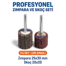 25x30 Zımpara + 20x20 Mm Skoç Seti 2 Adet Matkap Ucu Temizleme Ve Parlatma Mopu